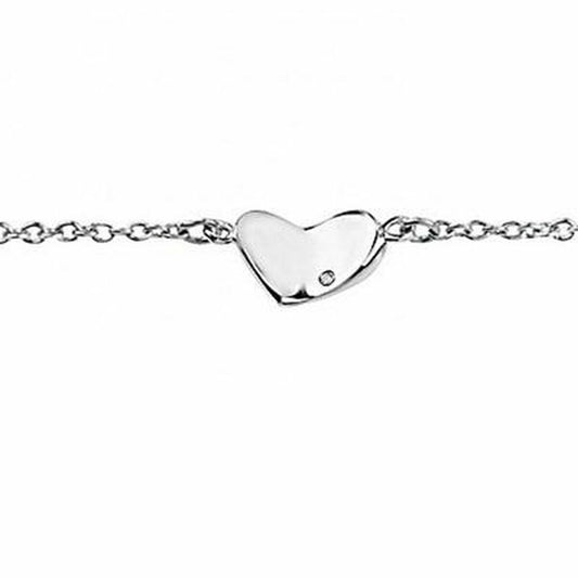 Elegante Breil armband voor dames met hartvormige sluiting en subtiele glinsterende details.