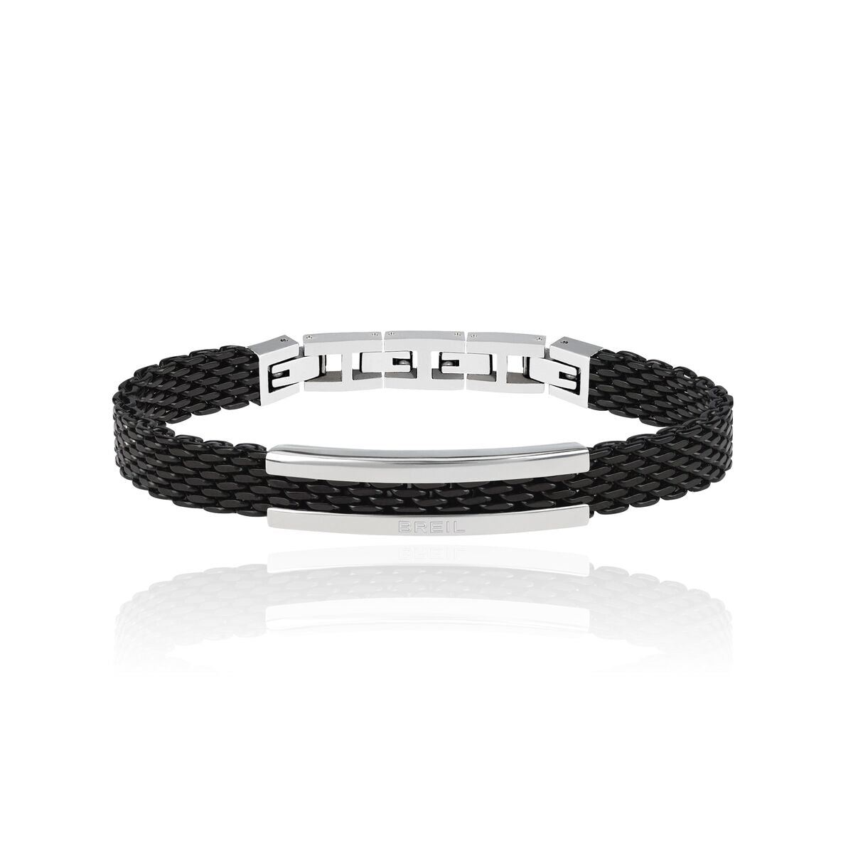 Elegante Breil SNAP armband voor dames, gemaakt van duurzaam roestvrij staal in zwart.