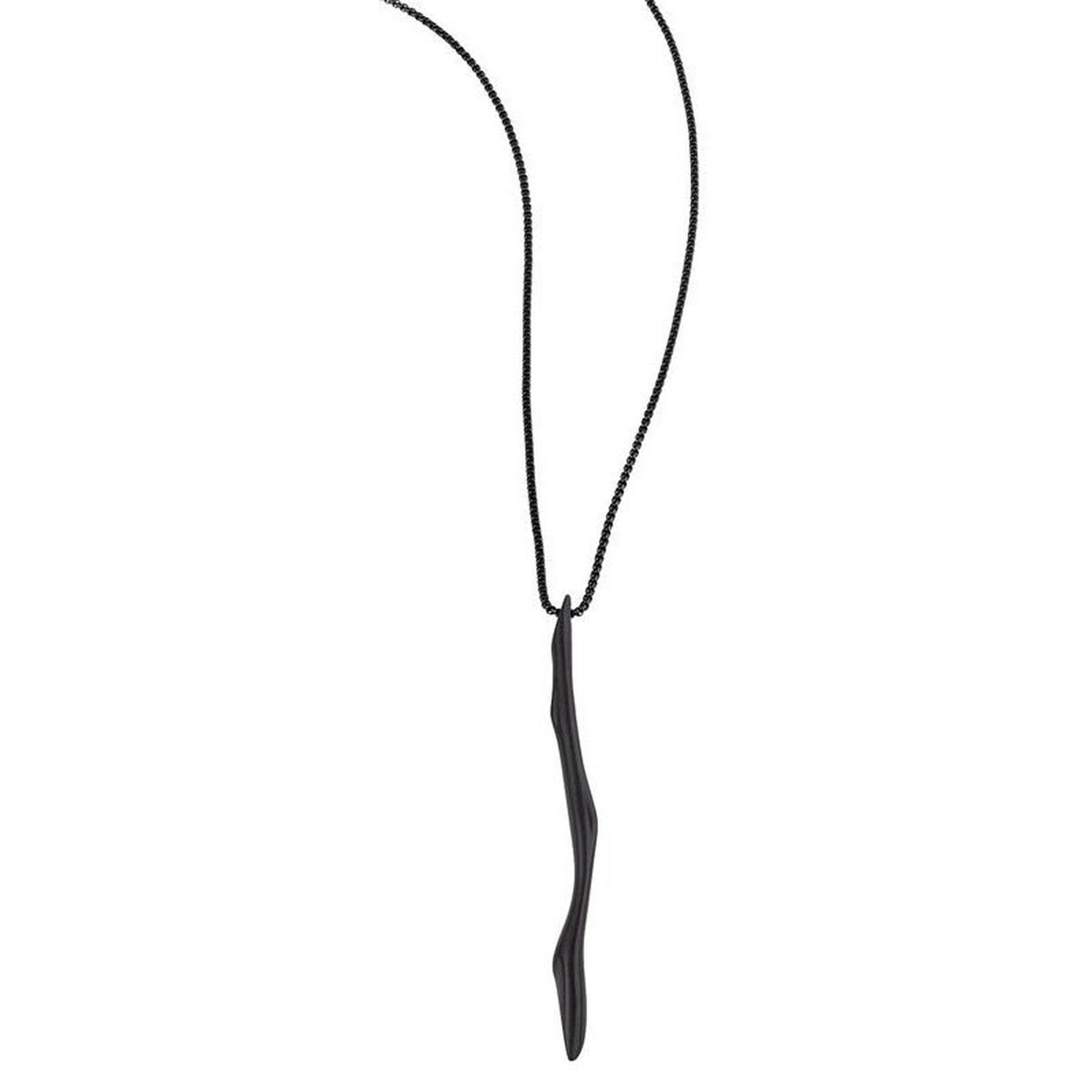 Zwarte Breil B WITCH ketting van roestvrij staal met elegante, slanke hanger.