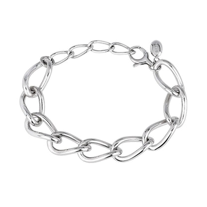 Elegante Breil armband voor dames met een tijdloos schakelontwerp in zilverkleur.