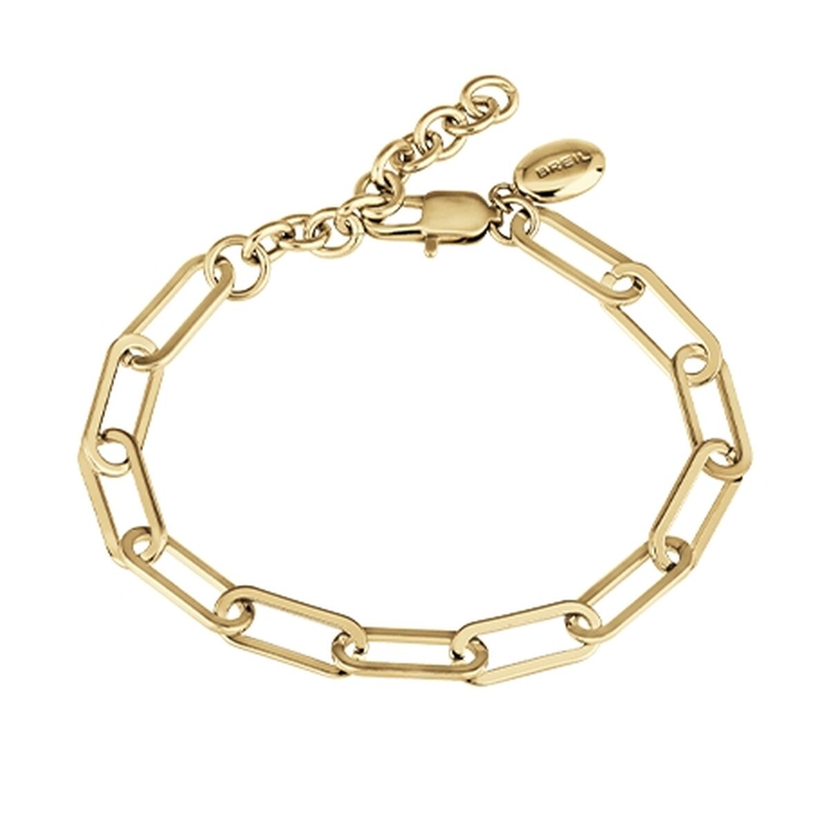 Gouden Breil armband voor dames met elegante schakels en sluiting.