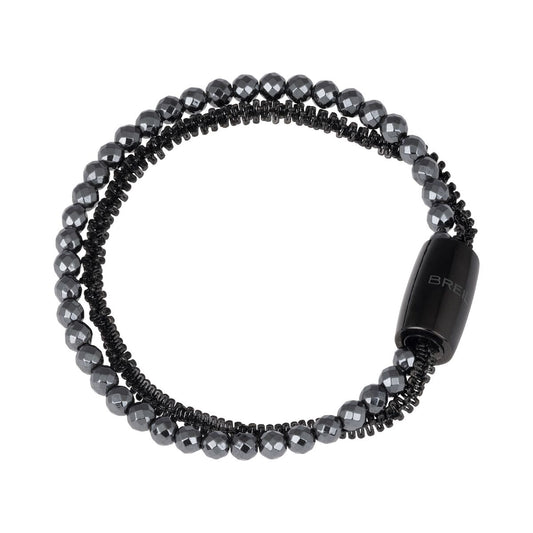 Elegante Breil armband voor dames met zwarte en glanzende kralen.