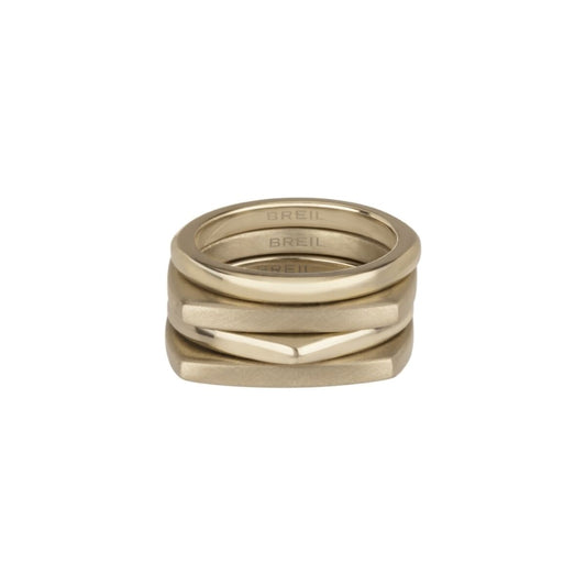 Gouden Breil ring voor dames met stijlvol, modern design en meerdere ringen.