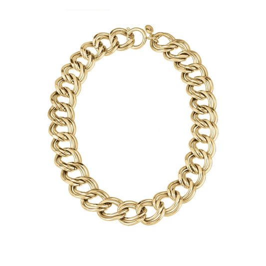 Gouden Breil ketting voor dames, elegante schakelontwerp met luxe uitstraling.