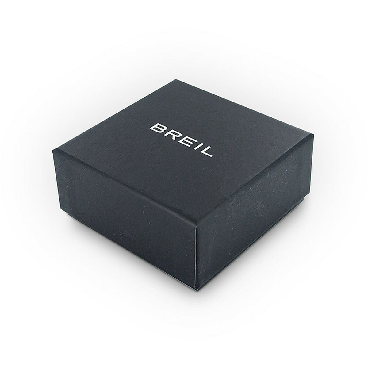 Zwarte geschenkdoos van Breil met merknaam in witte letters.