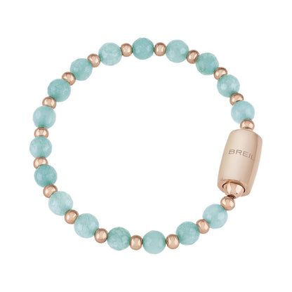 Sterling zilveren Breil armband met turquoise edelstenen en gouden accenten.