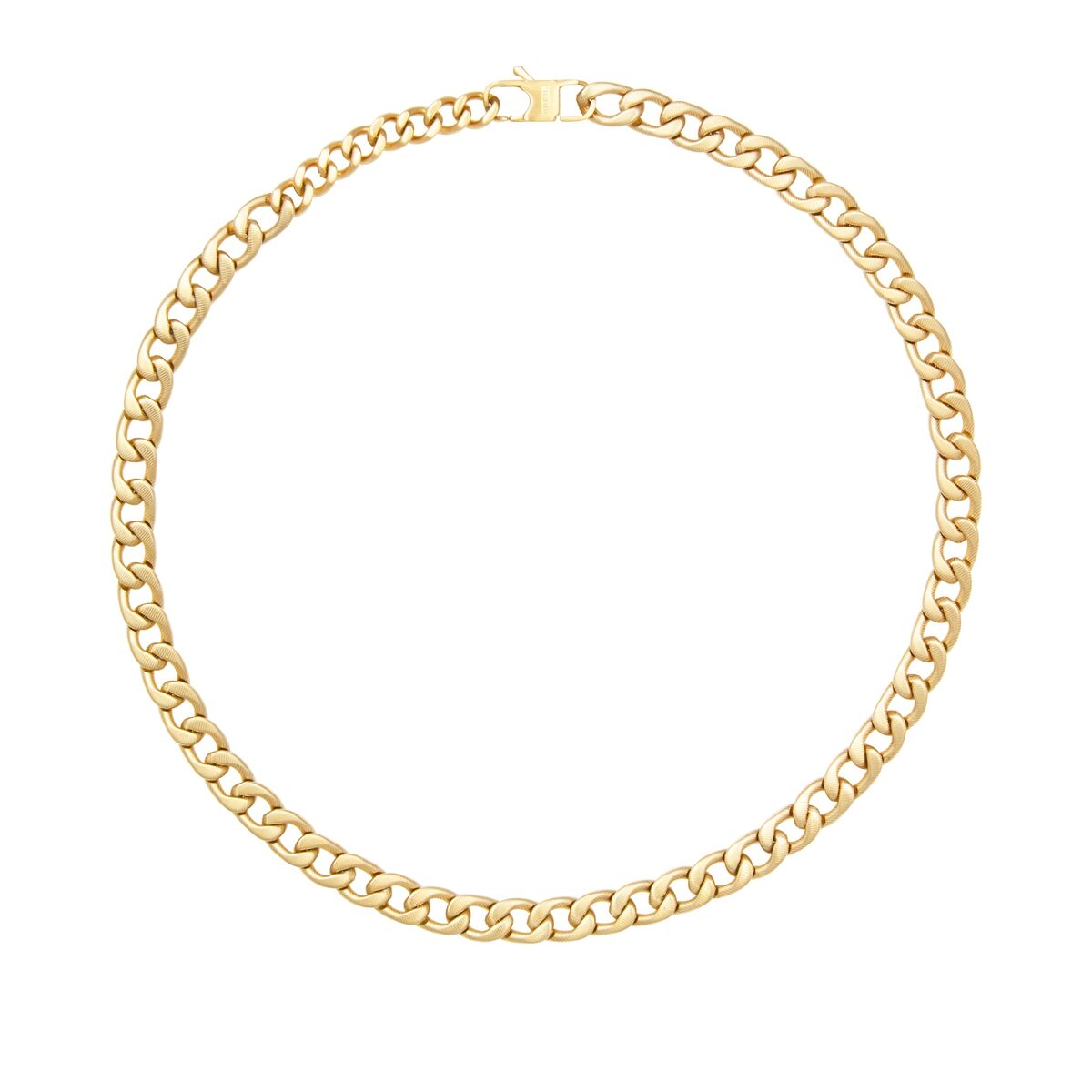 Gouden Breil ketting met een stevige schakelstructuur, elegant en luxe ontwerp.