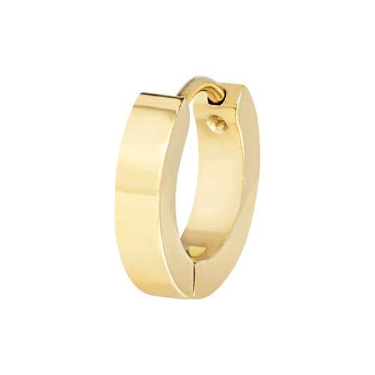 Gouden Breil oorbel met elegant Italiaans design, zijaanzicht.