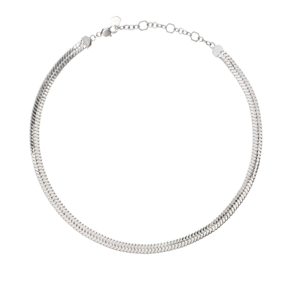 Zilveren Breil ketting voor dames met elegant design, zijaanzicht.