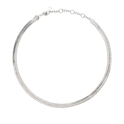 Zilveren Breil ketting voor dames met elegant design, zijaanzicht.