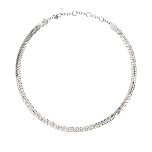 Zilveren Breil ketting voor dames met elegant design, zijaanzicht.