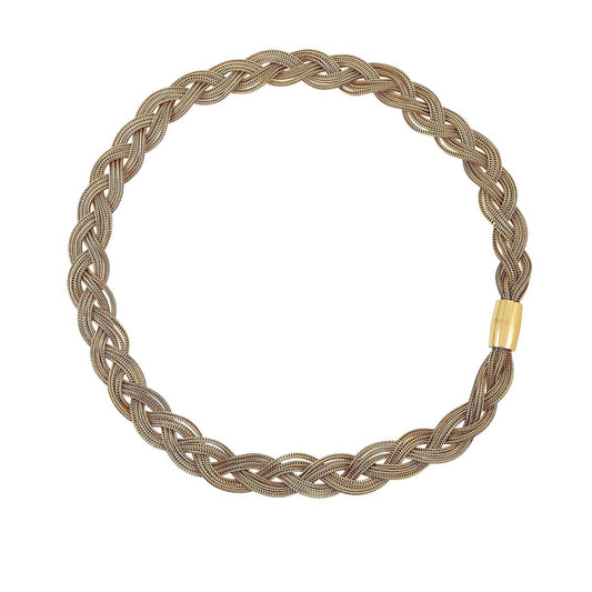Elegante Breil armband voor dames, met een gevlochten ontwerp in goudkleur.