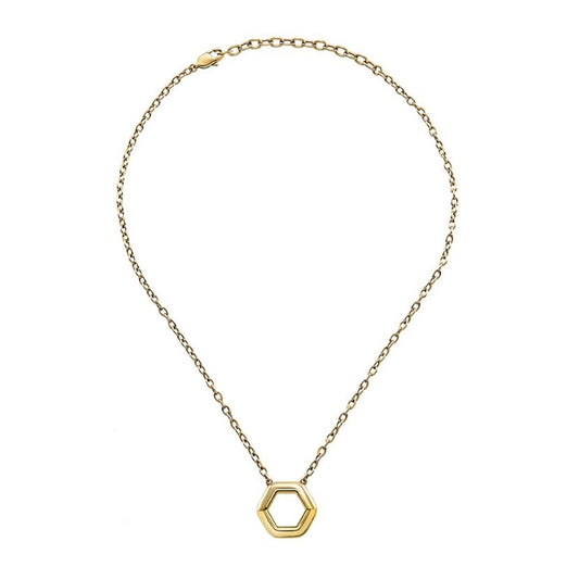 Breil ketting dames van sterling zilver 925 met een elegante hexagonale hanger.