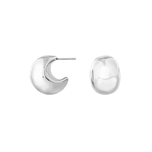 Breil oorbellen van sterling zilver 925 met een elegant, gebogen ontwerp.