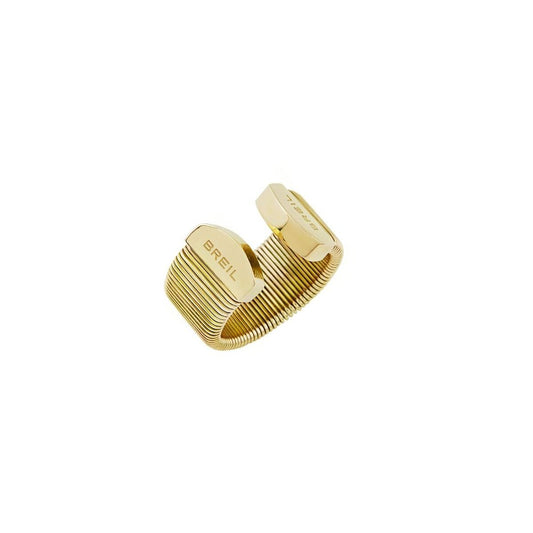 Elegante Breil ring voor dames in goudkleurig sterling zilver met unieke structuur.