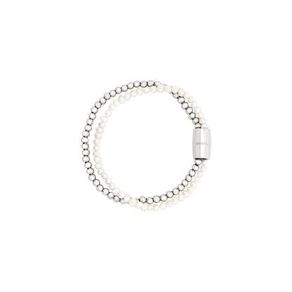 Breil armband voor dames van sterling zilver met elegante pareldetails.