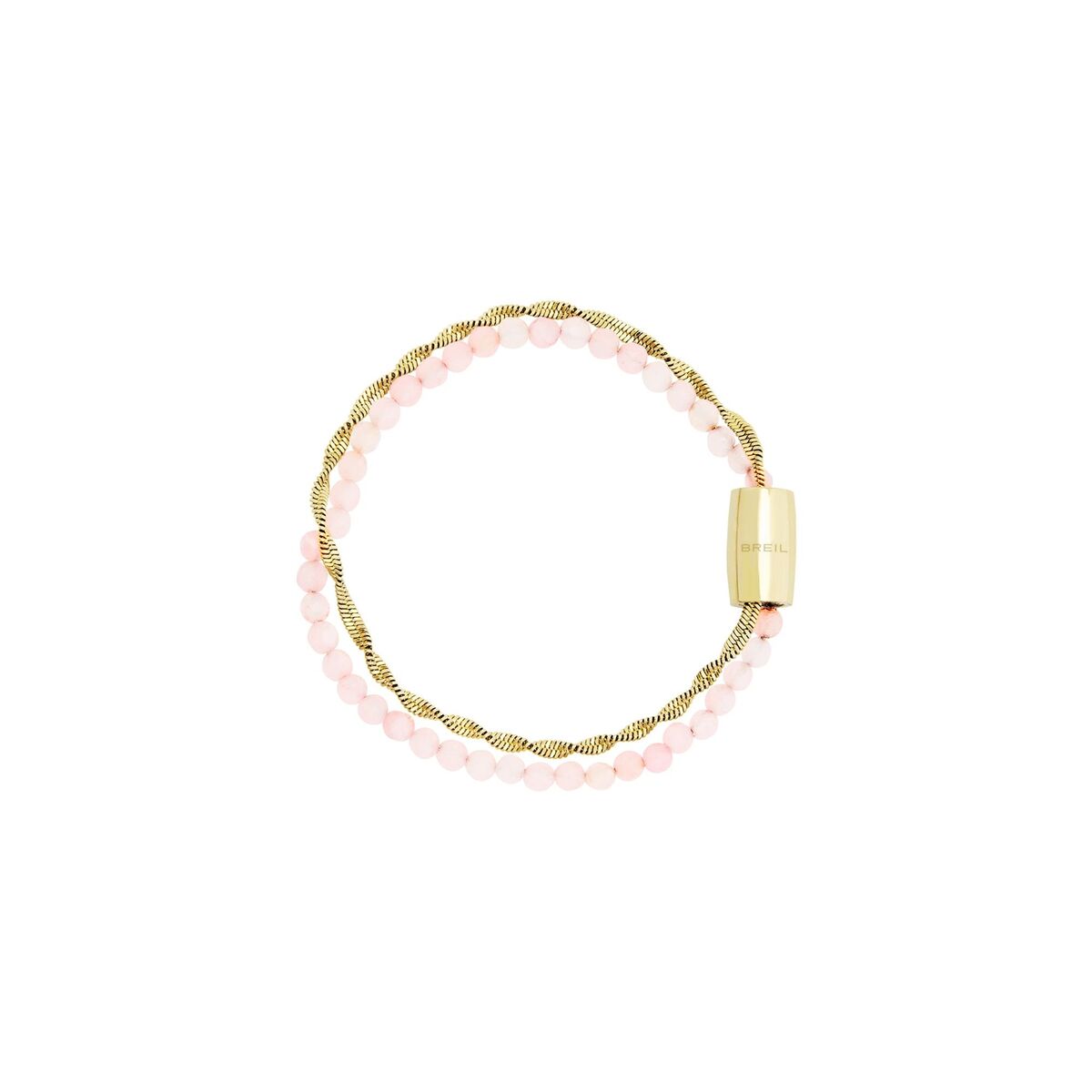 Elegante Breil armband voor dames in sterling zilver met roze details.
