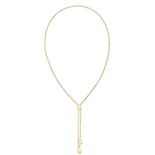 Gouden Calvin Klein ketting voor dames met een tijdloos ontwerp en elegante druppelvormige details.