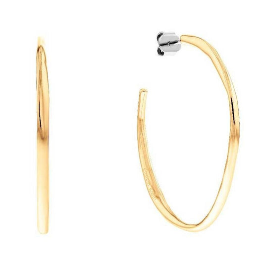 Gouden Calvin Klein oorbellen met een elegante, moderne ronde vorm en een glanzende afwerking.