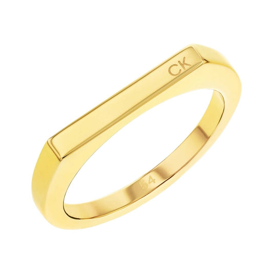 Gouden Calvin Klein ring voor dames met een strak en elegant ontwerp.