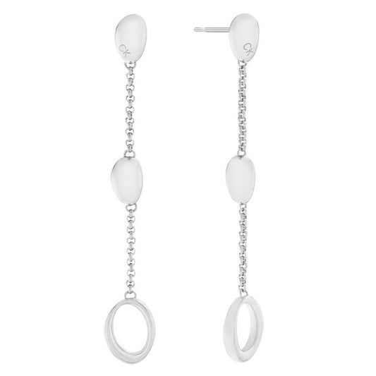 Calvin Klein dames oorbellen met een elegant, tijdloos ontwerp in zilver.