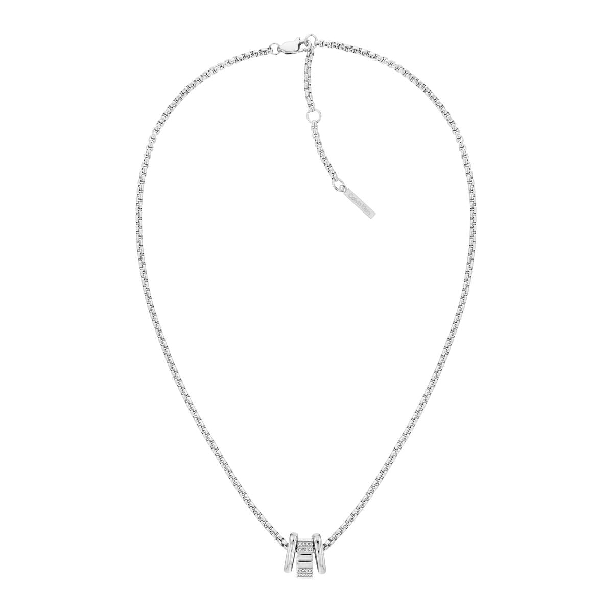 Calvin Klein damesketting van roestvrij staal met elegante hanger in zilver.
