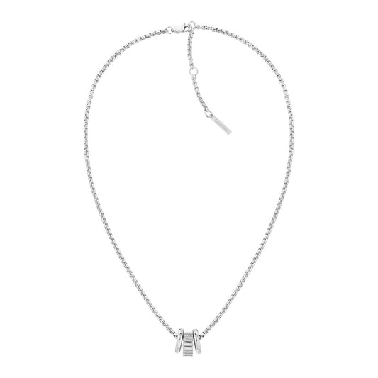 Calvin Klein damesketting van roestvrij staal met elegante hanger in zilver.