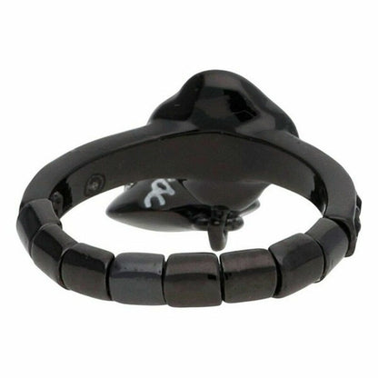 Zijaanzicht van de Guess ring in multicolour met glanzende, zwarte afwerking.