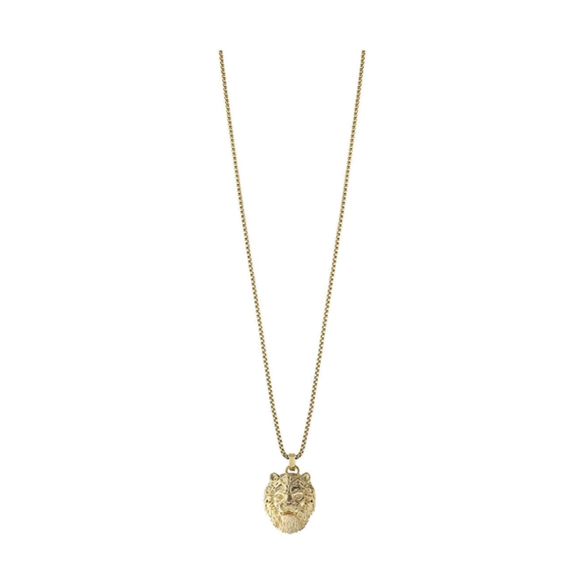 Gouden Guess ketting met een stijlvolle leeuwenhanger, elegant design.