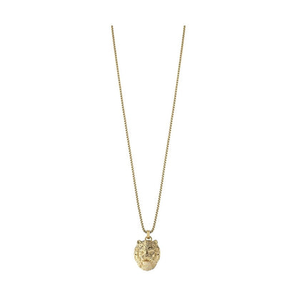 Gouden Guess ketting met een stijlvolle leeuwenhanger, elegant design.