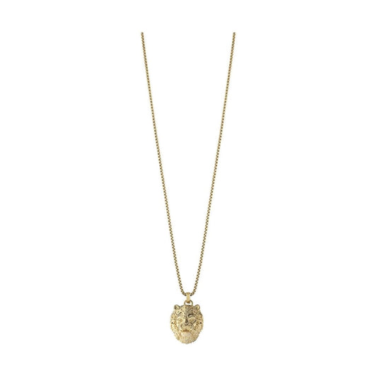 Gouden Guess ketting met een stijlvolle leeuwenhanger, elegant design.