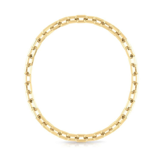 Gouden Guess ketting met trendy schakels, vooraanzicht.