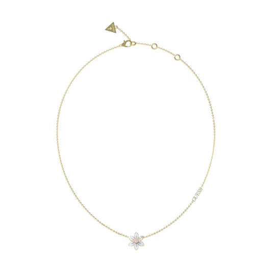 Gouden Guess ketting met elegant bloemenontwerp, perfect voor elke gelegenheid.