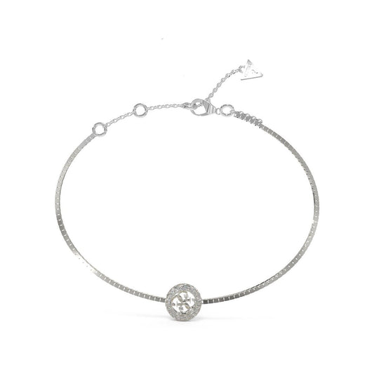 Zilverkleurige Guess damesarmband JUBB04163JWRHS met elegante ronde sluiting.