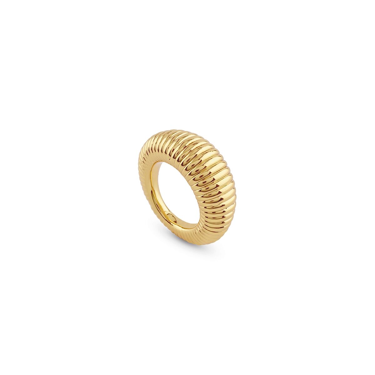 Gouden Guess damesring met elegant design en comfortabele pasvorm, zijaanzicht.