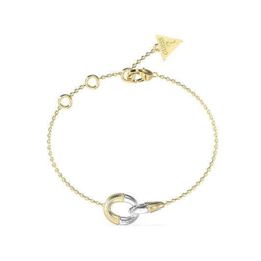Gouden Guess armband voor dames met elegante luxe afwerking en een stijlvolle sluiting.