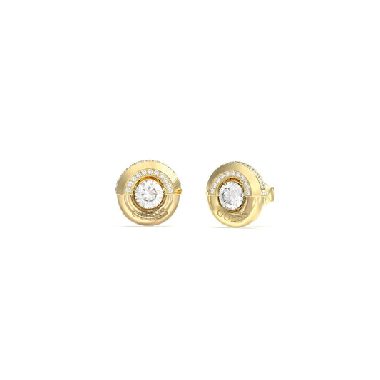 Gouden Guess oorbellen met elegant ontwerp en sprankelende details.