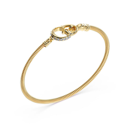 Gouden Guess armband voor dames met elegante sluiting en subtiele details.