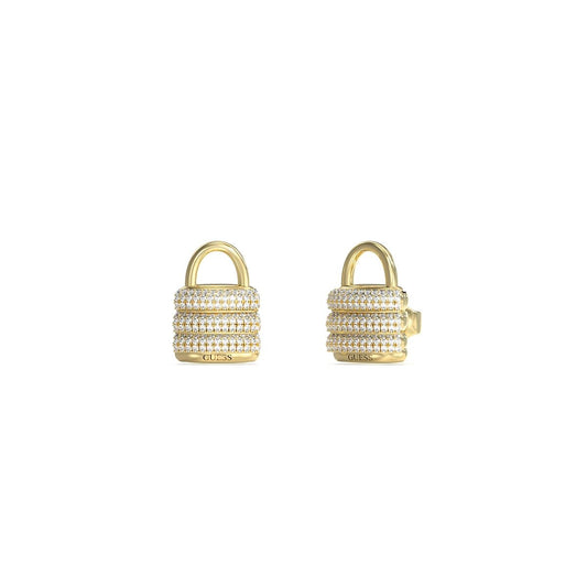 Gouden Guess oorbellen met elegant design en sprankelende details.