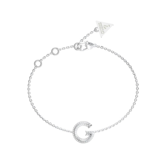 Zilverkleurige Guess armband met elegante 'G' bedel en verfijnde details.