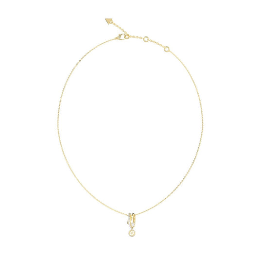 Gouden Guess ketting met elegante hanger en fijne schakel, tijdloos ontwerp.