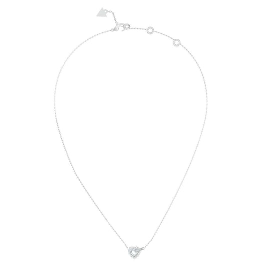 Elegante Guess ketting voor dames met een hartvormige hanger, zilver.