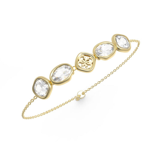 Gouden Guess armband met elegante stenen, perfect voor elke gelegenheid.