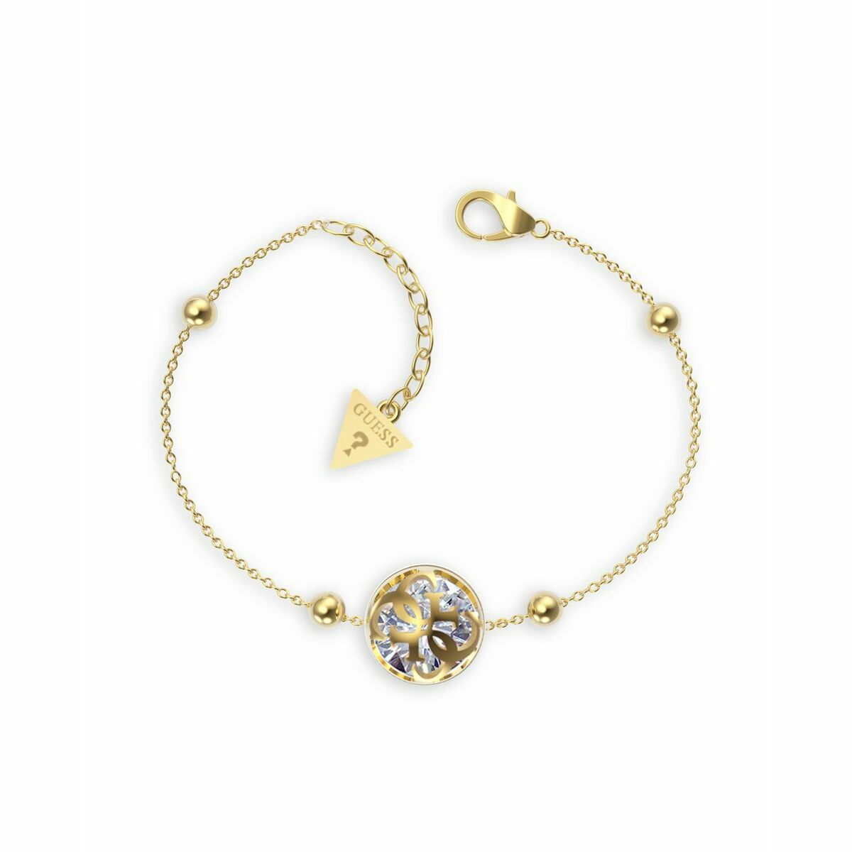 Gouden Guess armband Dames JUBB01394JWYGS met strass-steen en merklogo.