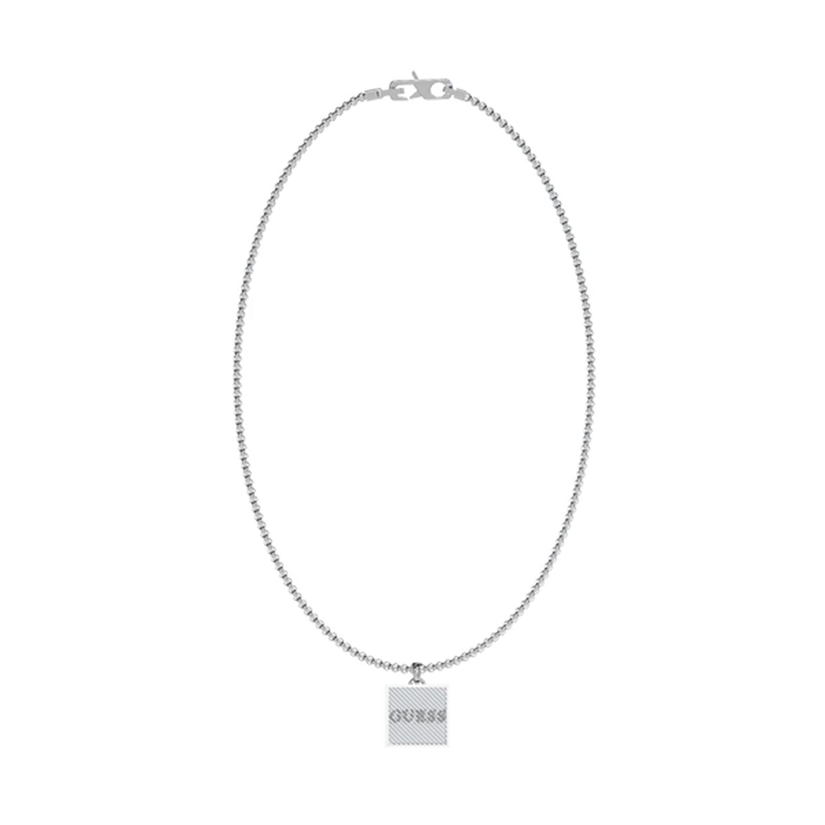 Zilveren Guess ketting met tijdloos ontwerp en logo-hanger.