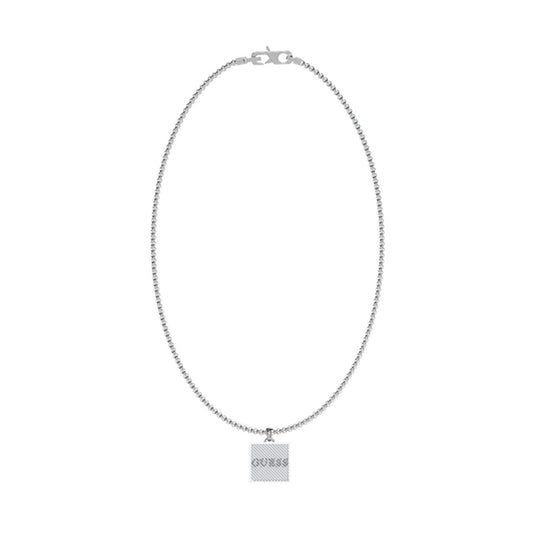 Zilveren Guess ketting met tijdloos ontwerp en logo-hanger.