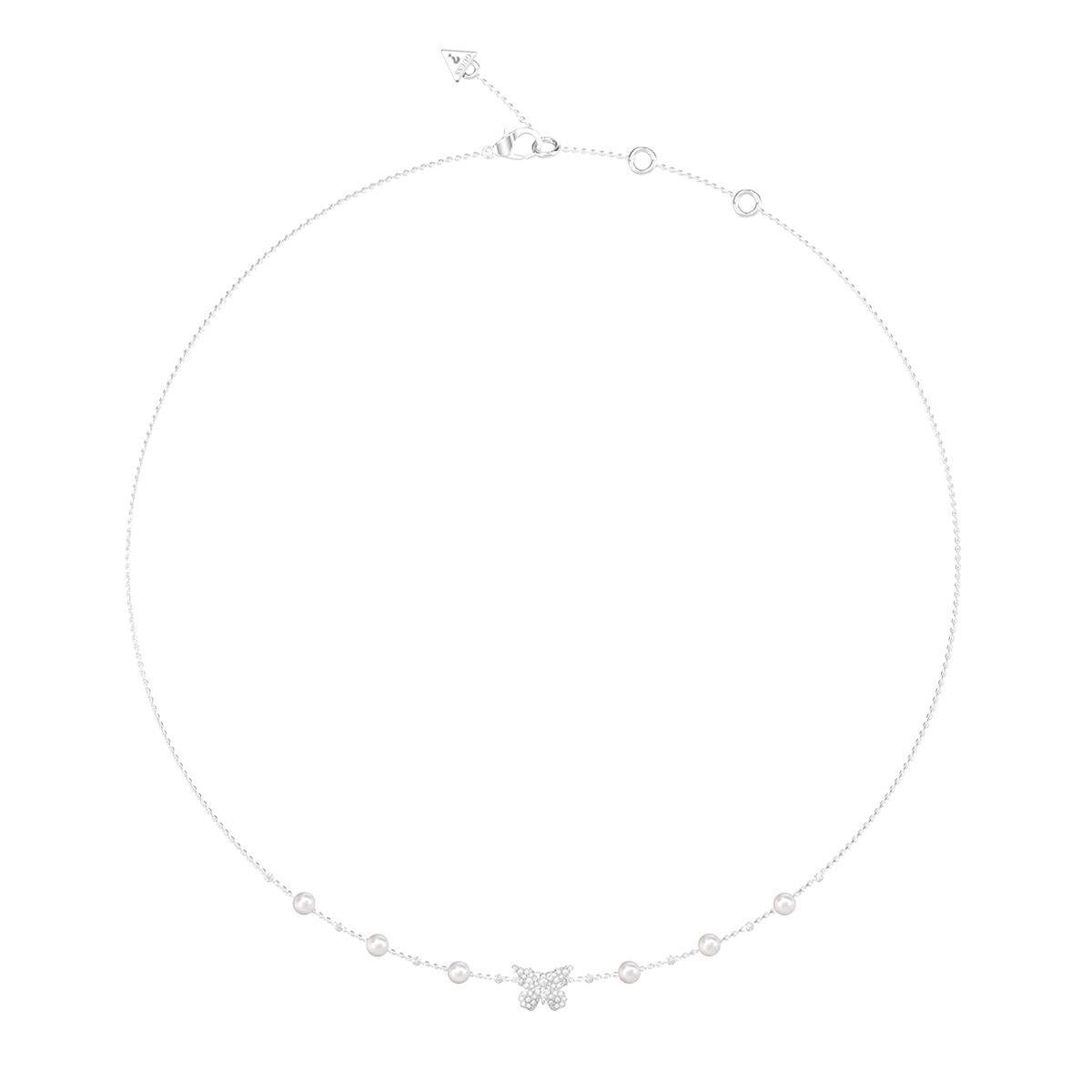 Zilverkleurige Guess ketting voor dames met elegante details en een tijdloze uitstraling.