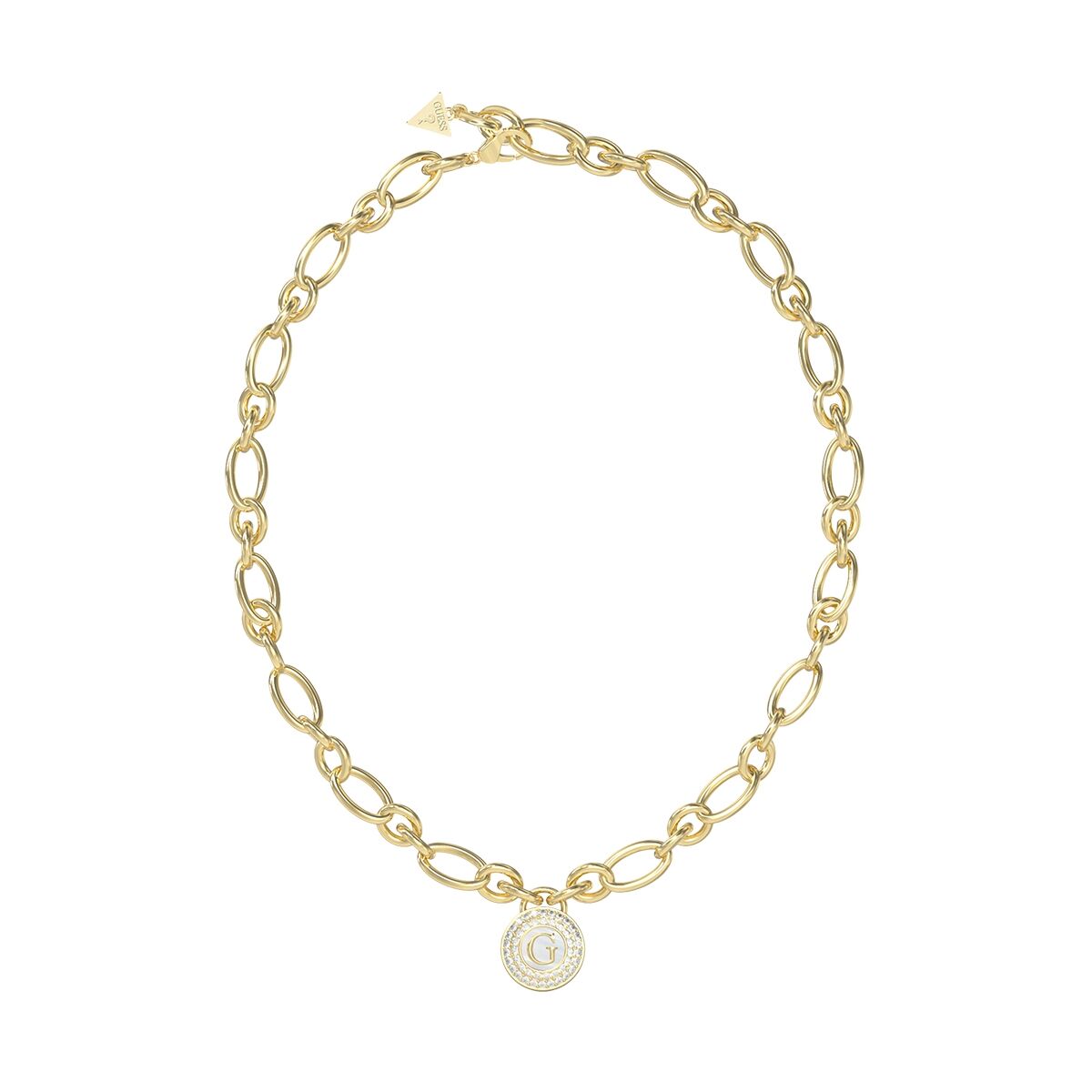 Gouden Guess ketting voor dames met verfijnd ontwerp en opvallende hanger.