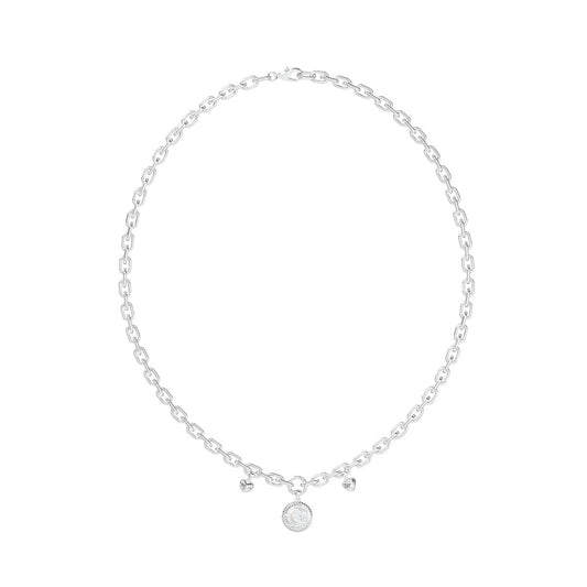 Zilverkleurige Guess ketting voor dames met elegante schakels en een stijlvolle hanger.