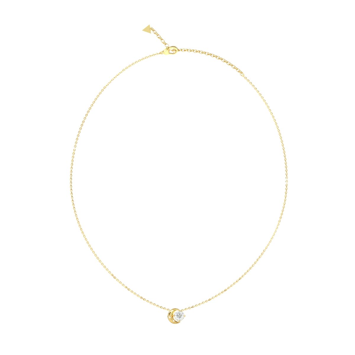 Gouden Guess ketting met een elegante hanger en sprankelende details.